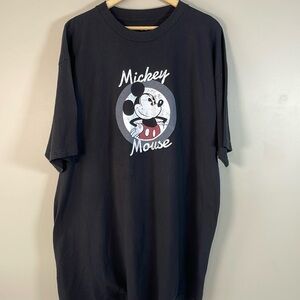 Disney Men’s Mickey Mouse 2XL Black Classic Graphic Print‎ Crewneck Tee Vacation